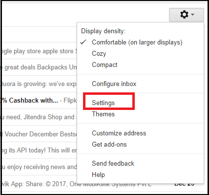 select See all settings