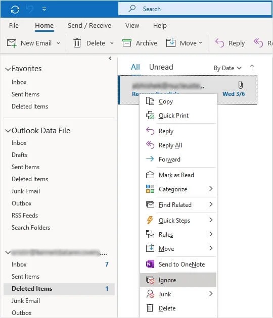 select Ignore option