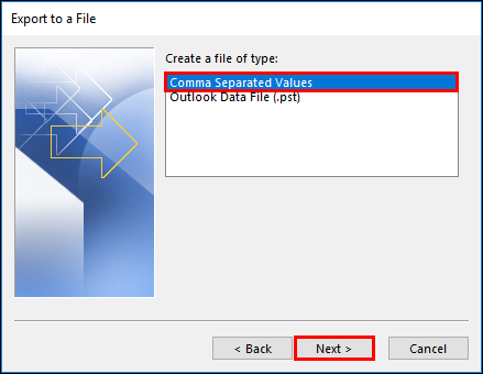 choose csv