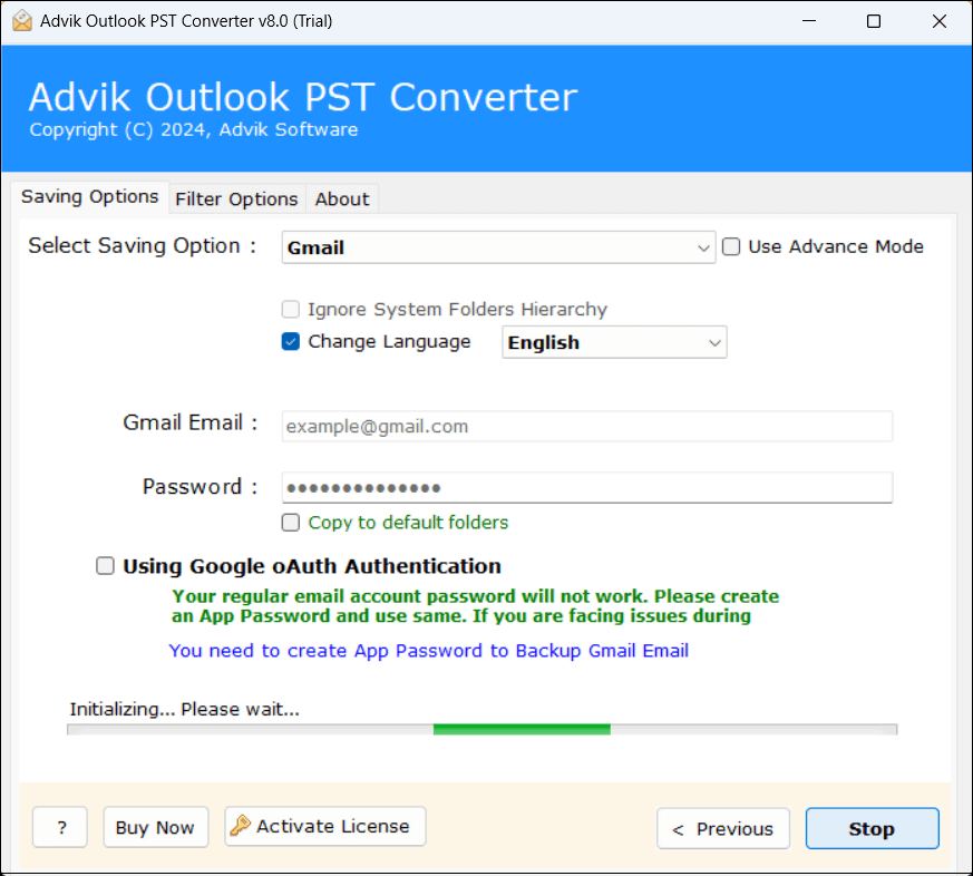 merge outlook emails with gmail
