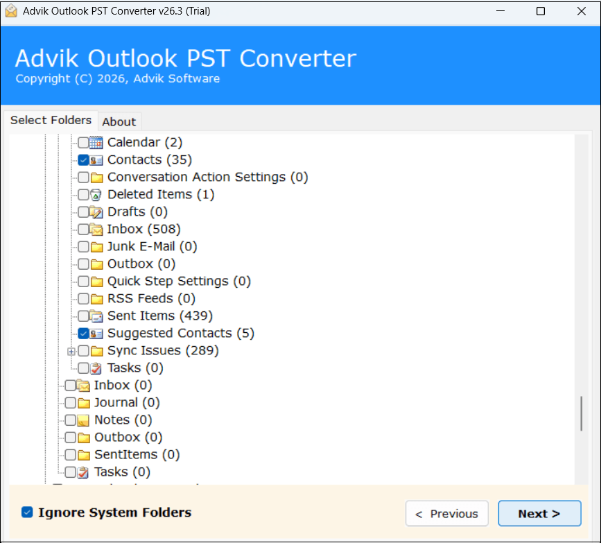 extract contacts from PST