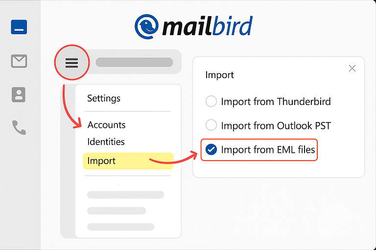import msg files to mailbird