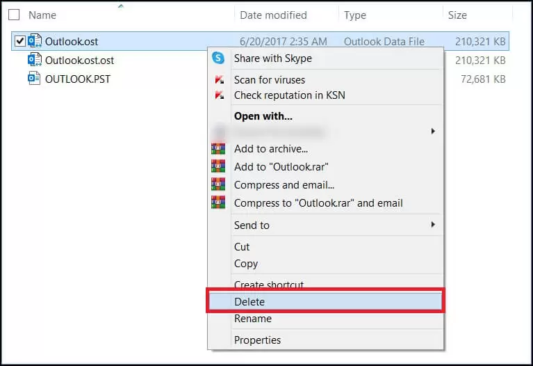 Outlook is using an Old Copy of your Outlook Data File
