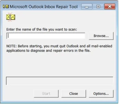 Launch SCANPST.EXE (Inbox Repair Tool)