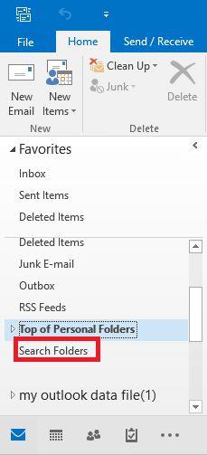 Click on Search folders