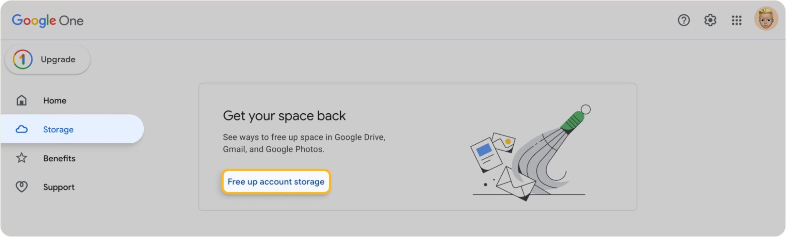 clear gmail storage without deleting anything