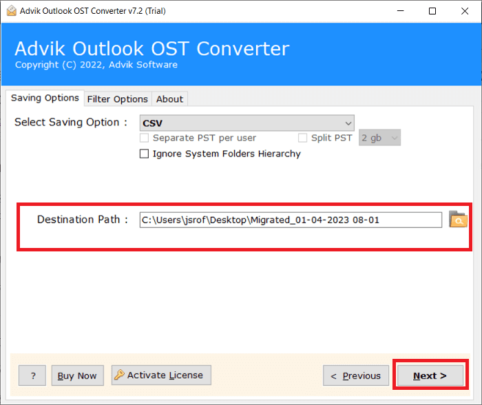convert Outlook contacts to CSV