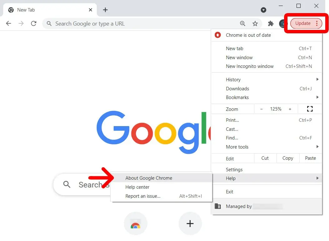 update chrome browser