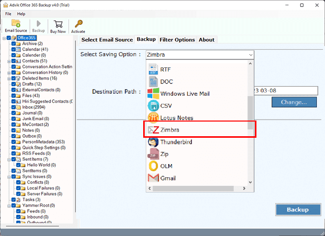 Choose Zimbra