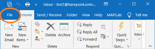 click on file