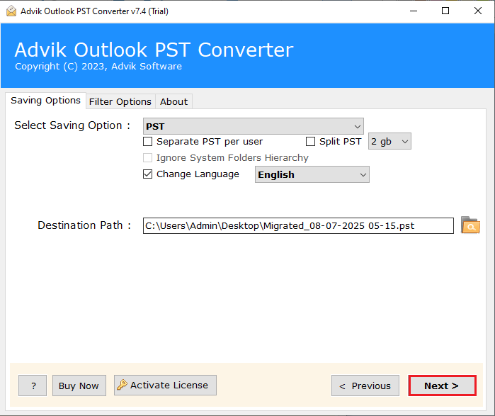 click convert and solve outlook data file is already in use issue