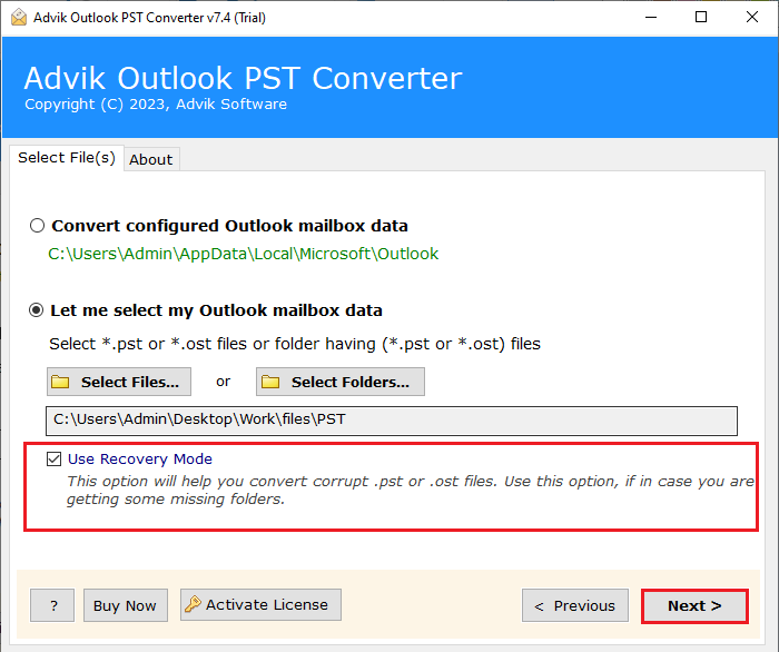 Launch the tool and click Add File