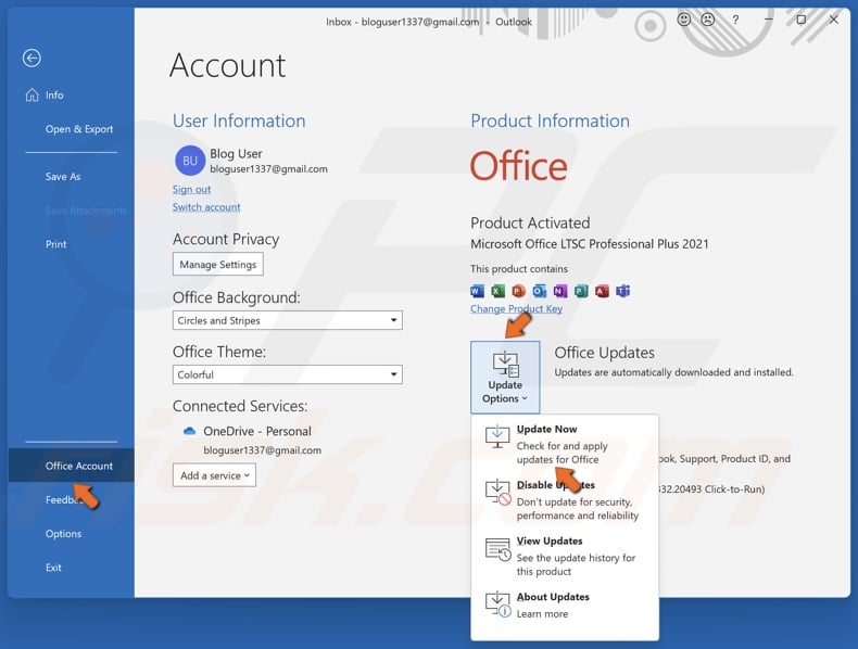 update office