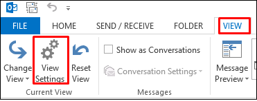 Click on the View tab