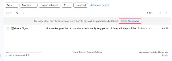 empty trash