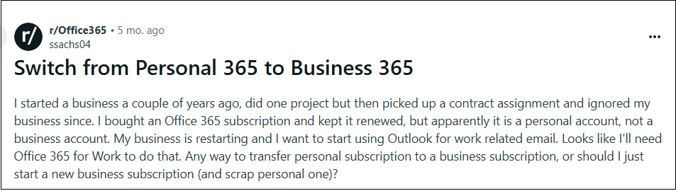 convert office 365 personal to business