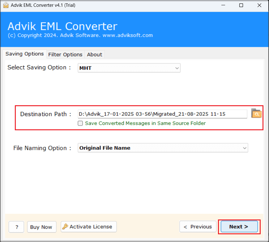 click Convert