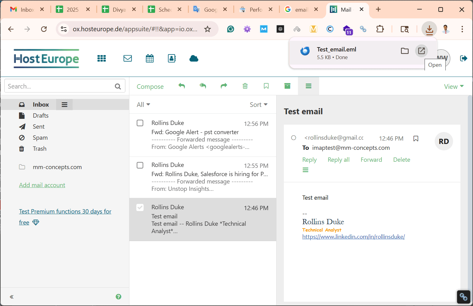 Backup Host Europe Emails