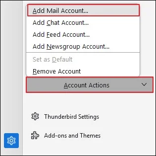 click Add a Mail Account