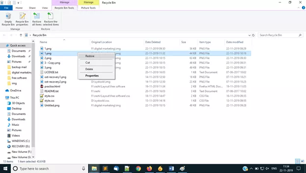Recover Deleted OST File fro recycle bin