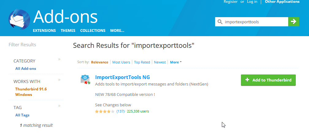 Install the ImportExportTools add-on