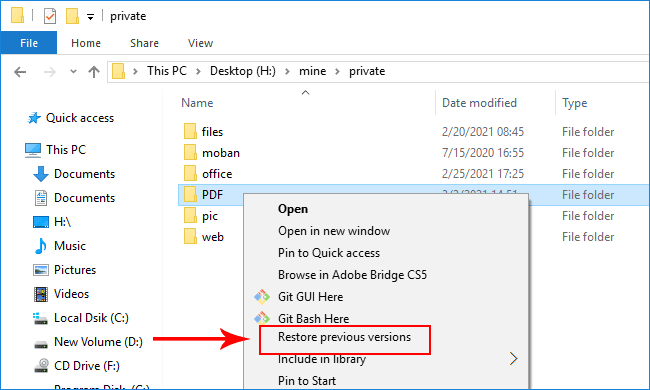 Recover Deleted Word Documents from Restore previous version