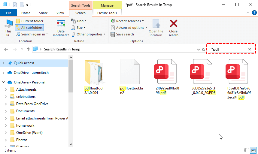 recover deleted pdf files using temp folder