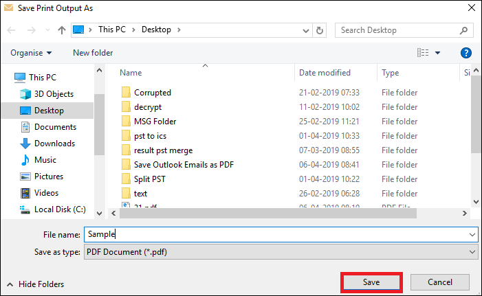 convert webmail to pdf
