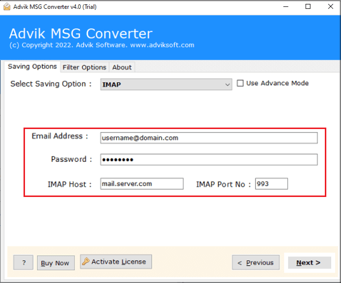 Enter cPanel email account login details