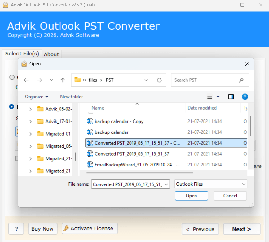 add pst file