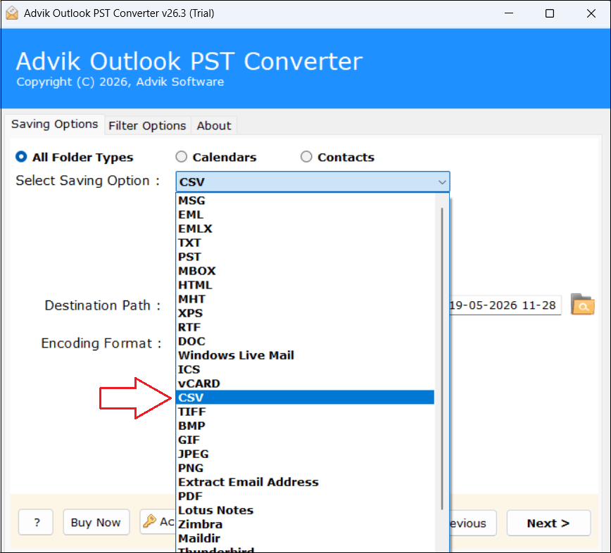 select CSV