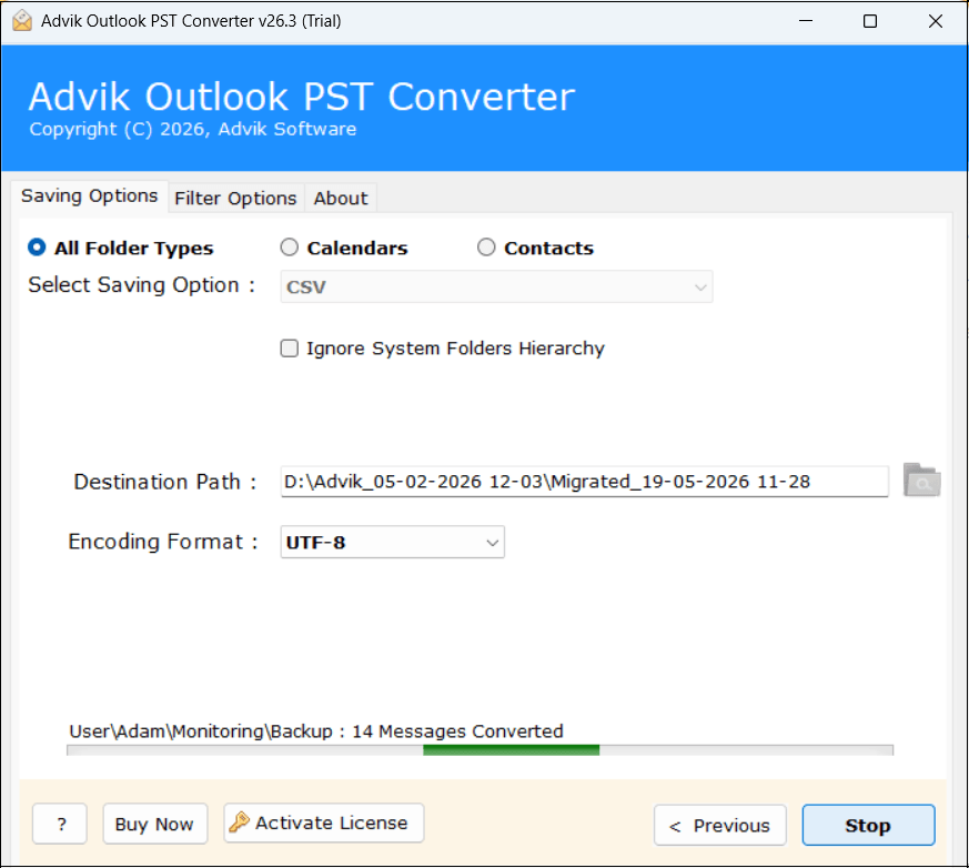 export pst to csv