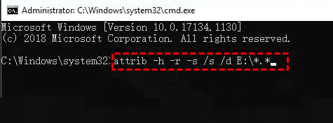 Restore hidden files with cmd 
