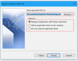 click finish to export rackspace emails to outlook