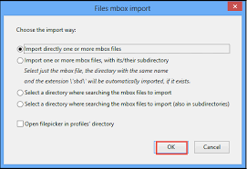 Choose Import directly one or more MBOX files