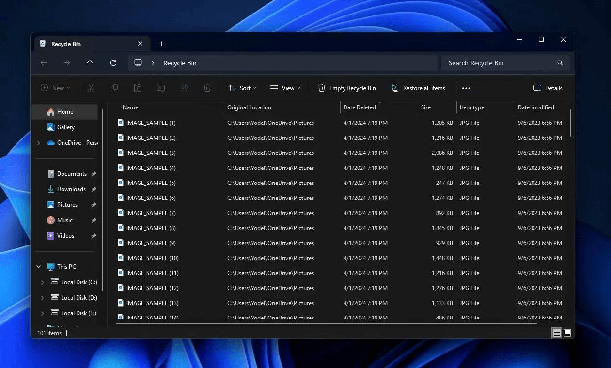 recover deleted screenshots on windows