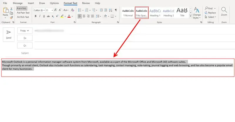 click on the Format Text tab