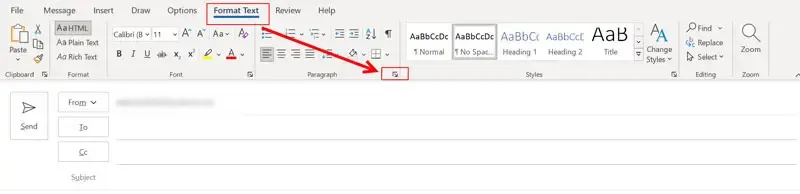 click on Format Text