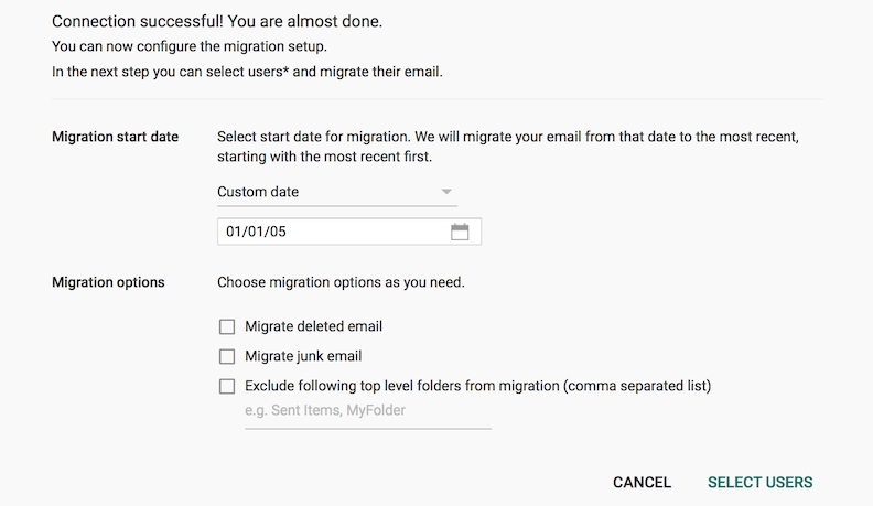 select Email as data type
