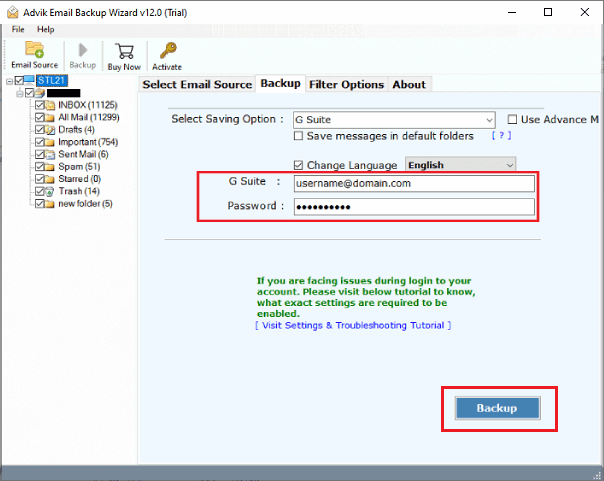 enter google workspace login details