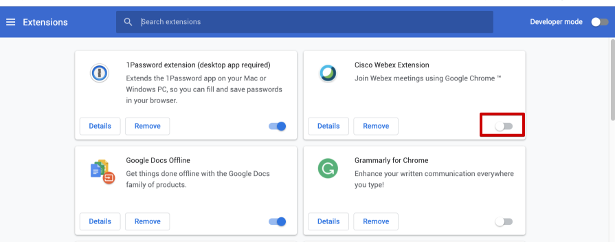Disable Browser Extensions