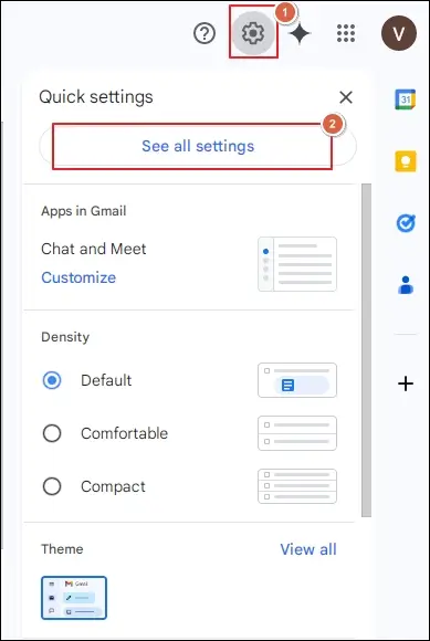 click on see all settings