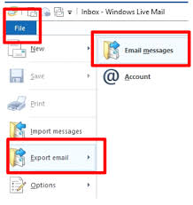 Click on File >> Export email >> Email messages
