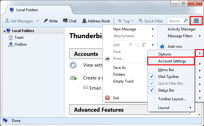 select Account Settings