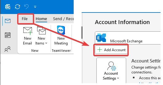 click on Add Account