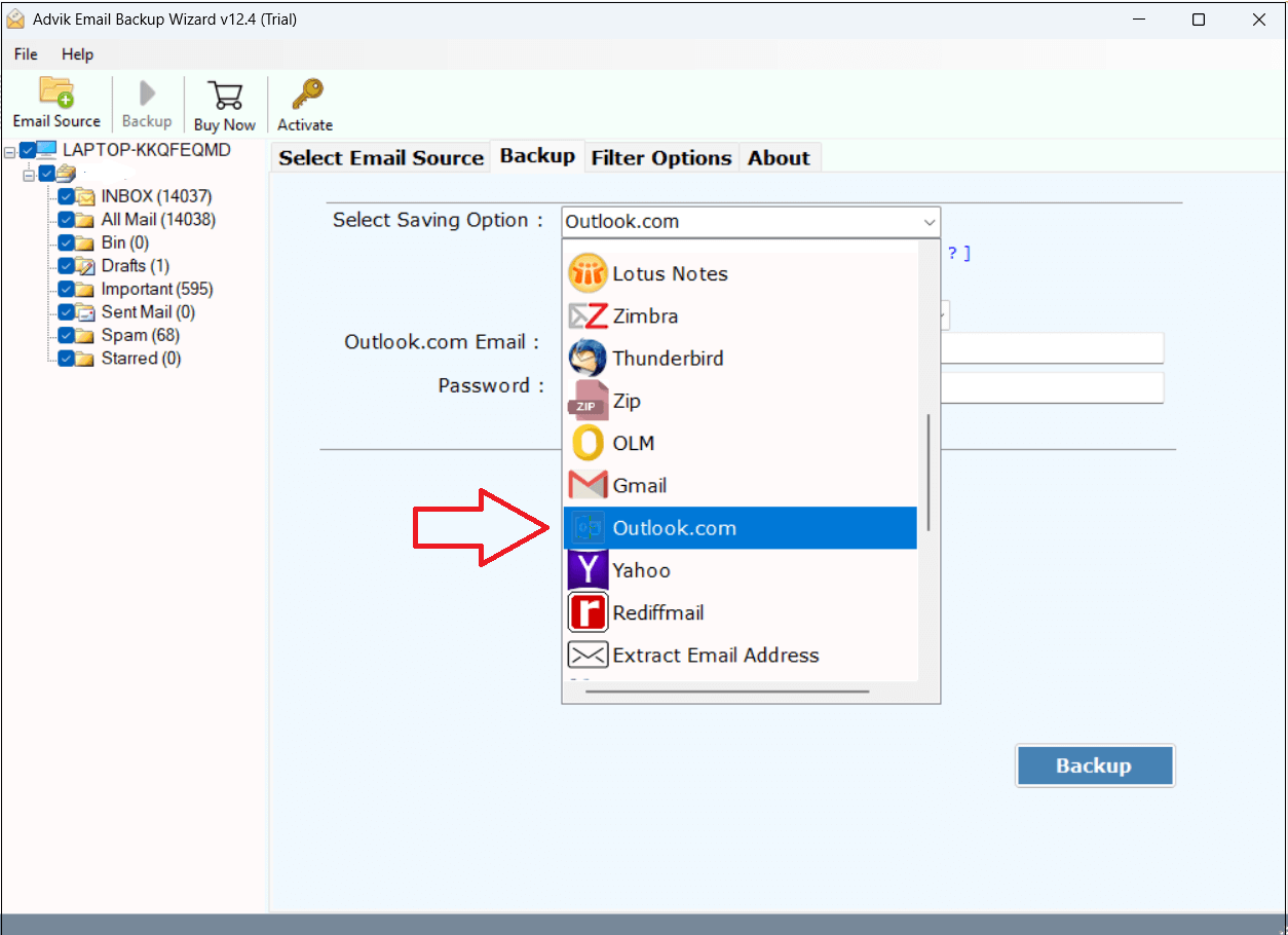 Select Outlook.com