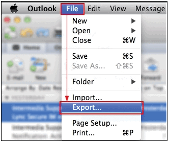 Export .olm file from Legacy Outlook for Mac