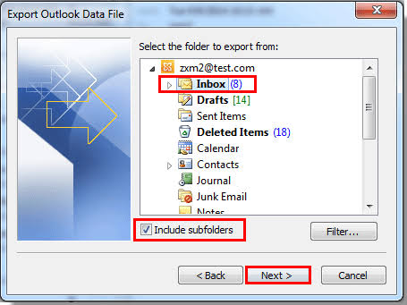 select email folders