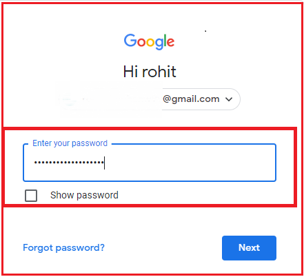 Sign in to Gmail account
