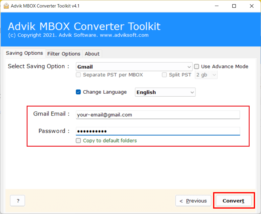 Enter your Gmail account login details
